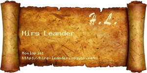Hirs Leander névjegykártya