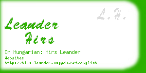leander hirs business card